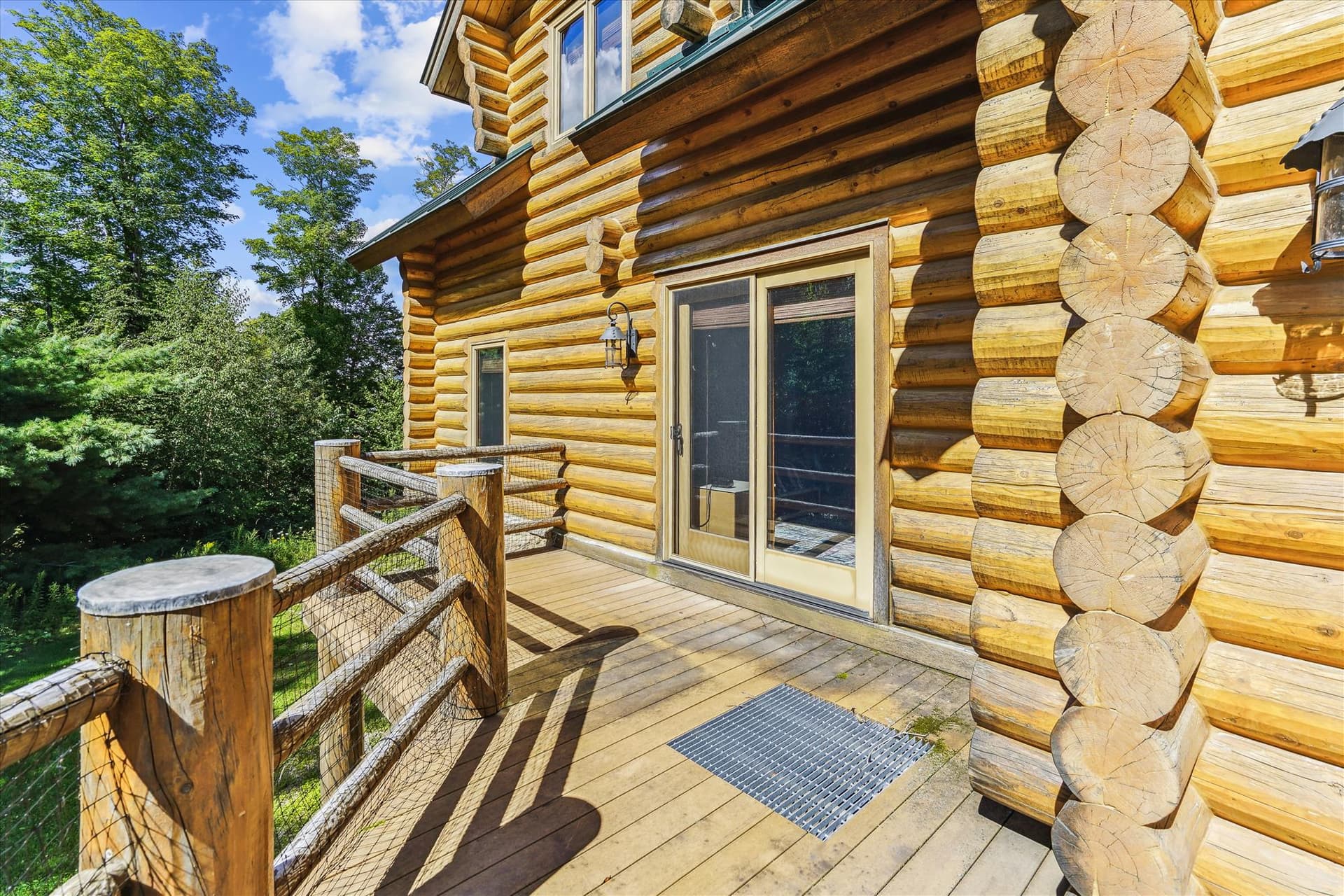 Glass doors on the deck.