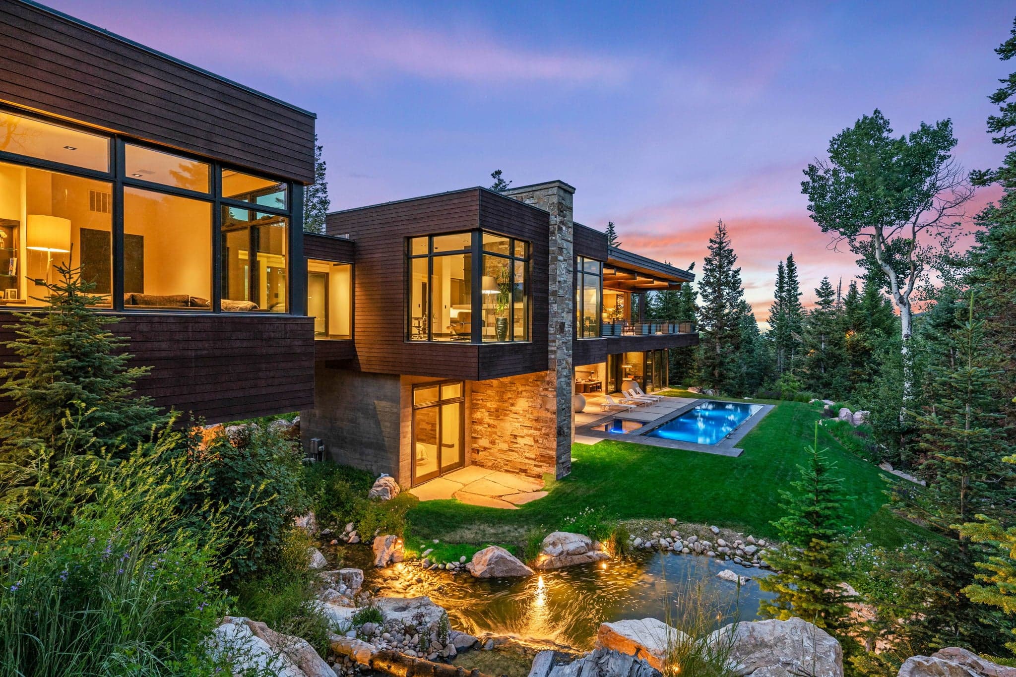 A White Pine Canyon Ranch luxury Park City vacation rental with a pool and scenic views.
