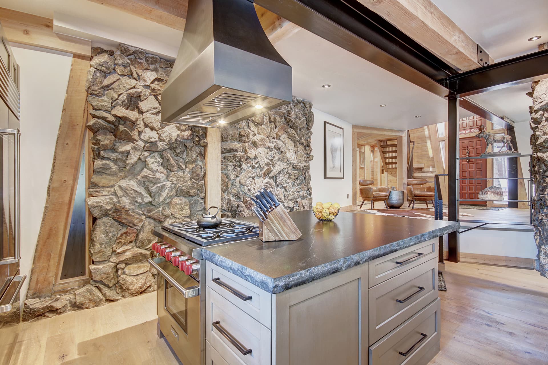 View from kitchen into wet bar and entryway - Arrow Darrow Breckenridge Vacation Rental