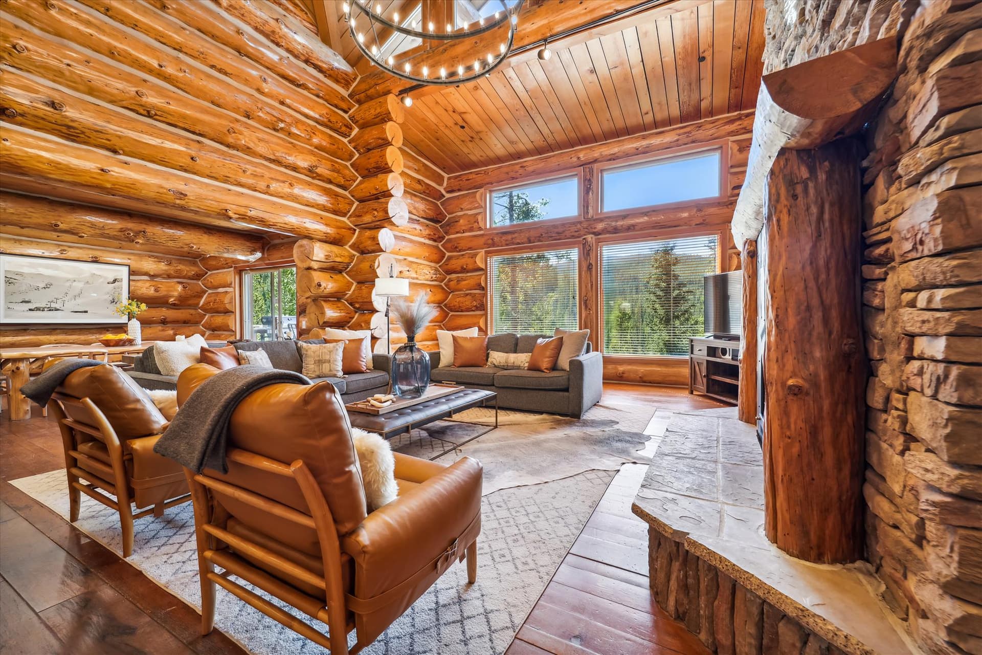 Living Area - Modern Log Cabin - Breckenridge Vacation Rental
